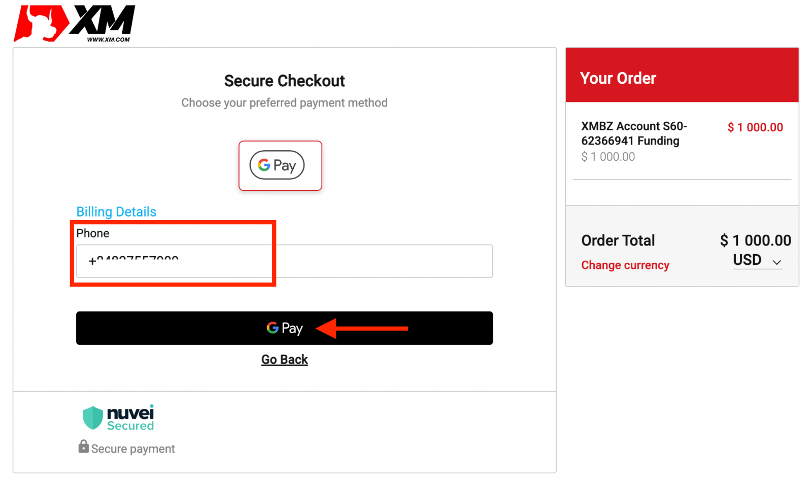 Google Pay ကို အသုံးပြု. XM တွင်ငွေသွင်းခြင်း Google Pay ကို အသုံးပြု. XM တွင်ငွေသွင်းခြင်း