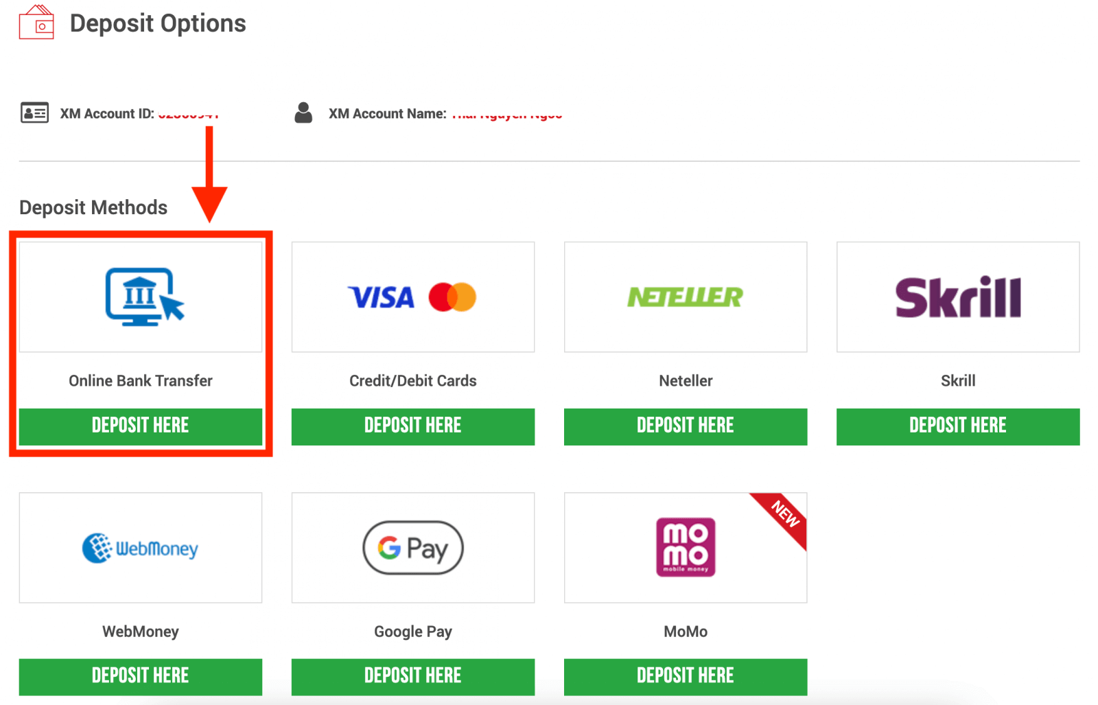 Jinsi ya kuweka pesa kwenye XM Vietnam Jinsi ya kuweka pesa kwenye XM Vietnam